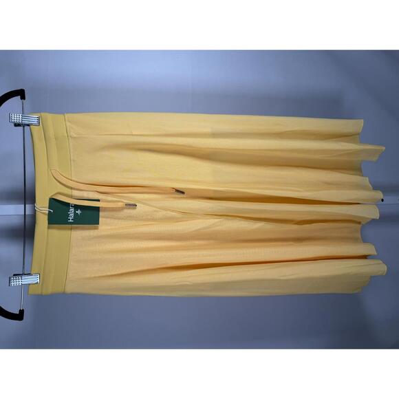 NWT Halara High Waisted Drawstring 2-in-1 Pocket Flowy Midi Skirt Popcorn S - Picture 2 of 12